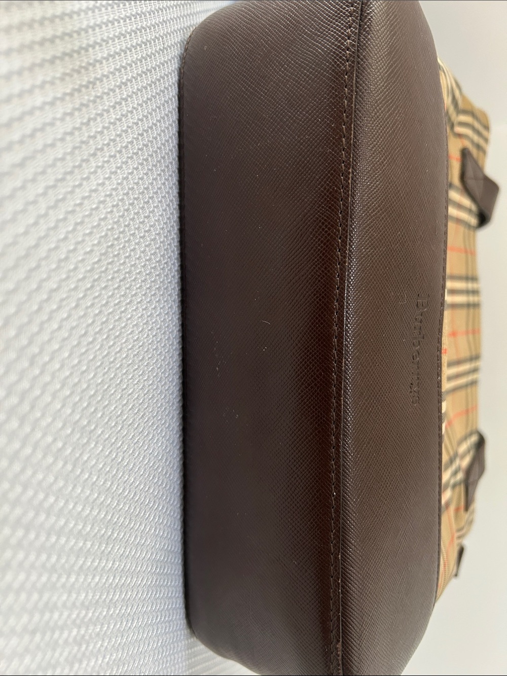 Burberry Haymarket Nova Check Two Handles Canvas Leather Shoulder Bag SM Purse - Picture 11 of 11